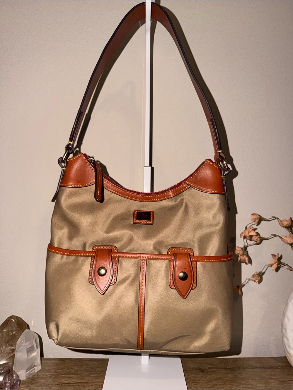 Dooney & Bourke Tan and Brown Shoulder Bag - Picture 2 of 6